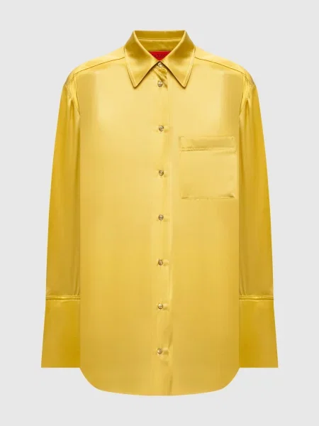 Блуза із шовку Max & Co жовта