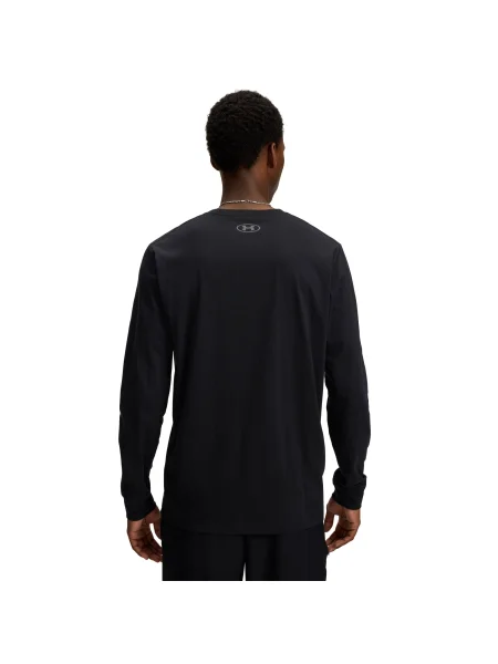 Férfi hosszú ujjú póló Under Armour Sportstyle Left Chest LS black/pitch gray. Méret: S fekete