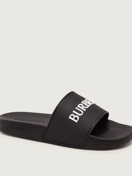 Șlapi Burberry cu autograf negru