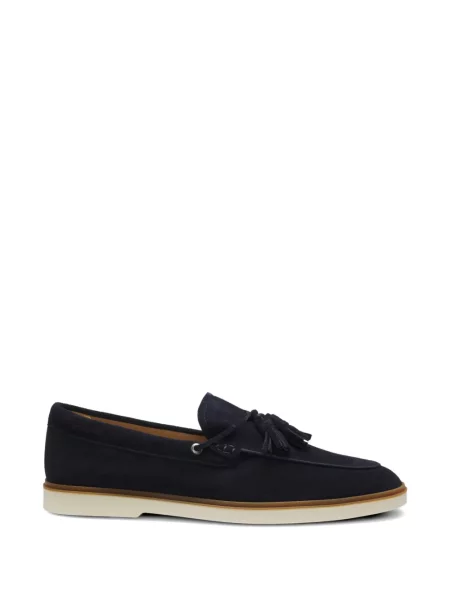 Pantofi loafer Boss din piele de căprioară albastru
