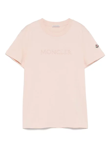 Tricou Moncler cu broderie roz