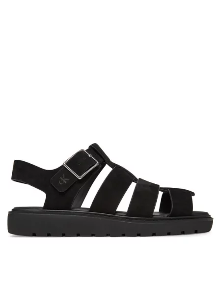 Calvin Klein Jeans Sandały Fisherman Hw Sandal Lth czarny
