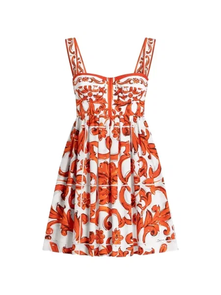 Scurt rochie Dolce & Gabbana cu imagine din poplin alb