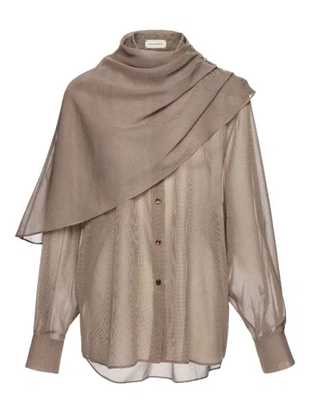 Asymetrická košile Magda Butrym hnědá