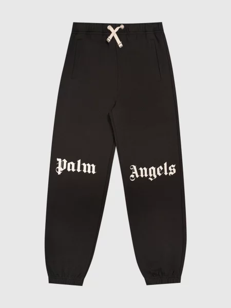 Дитячі джогери з принтом логотипа Palm Angels чорні