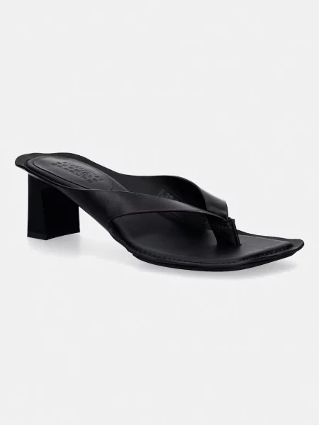 Bőr papucs Mm6 Maison Margiela fekete