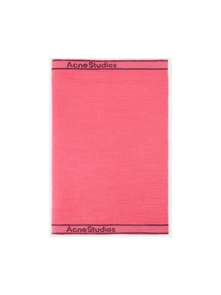 Szal Acne Studios wełniana różowa