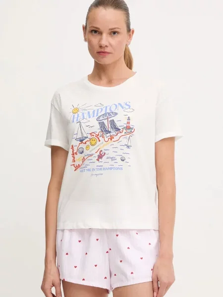 Горнище на пижама тип тениска women'secret от бяло