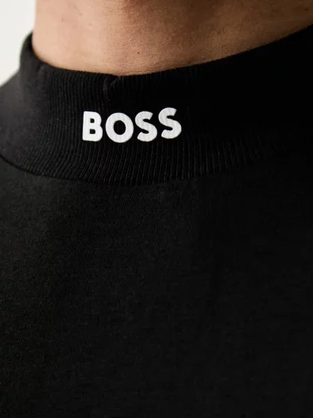 Футболка Boss Green с воротником зеленая