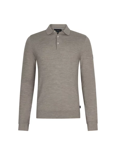 Sweter Cavallaro wełniany z długim rękawem beżowy