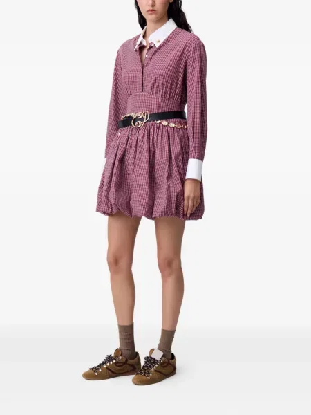 Mała sukienka mini Claudie Pierlot w kratkę garniturowa czerwona