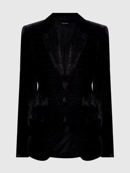 Оксамитовий жакет з візерунком під шкіру крокодила Tom Ford чорний