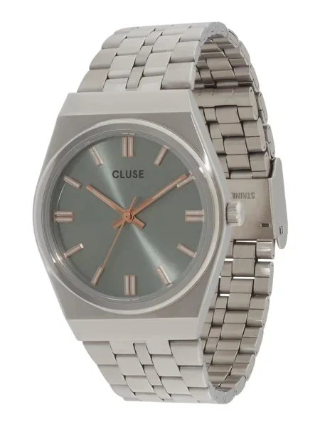 CLUSE Analogové hodinky Retro rákos stříbrná
