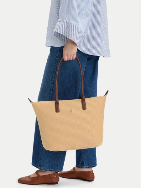Shopper kabelka Tommy Hilfiger béžová