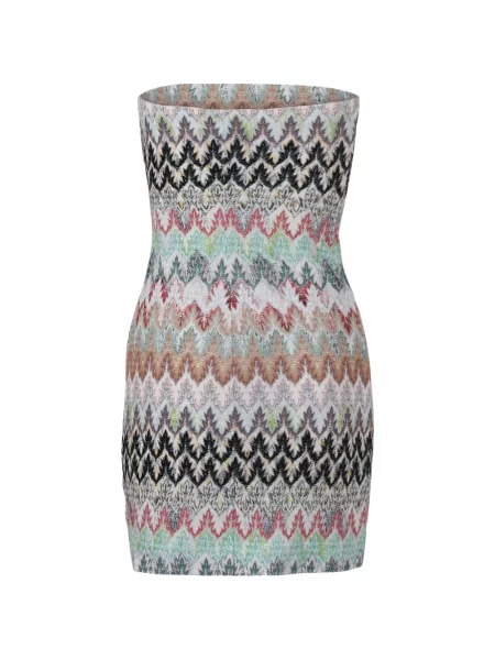 Rochie mini Missoni tricotate fără bretele verde