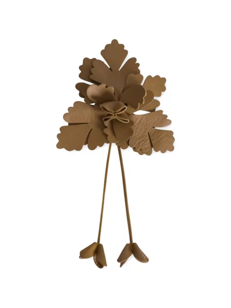 Brosa Alberta Ferretti cu model floral din piele de oaie