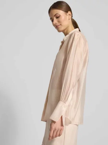 Bluzka z organzy z dużymi mankietami Style Icon Collection różowa