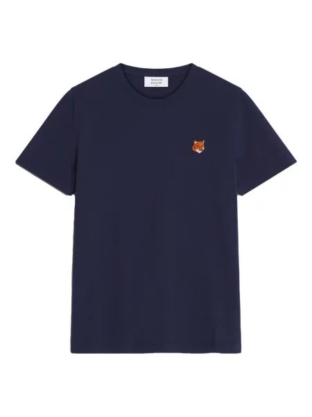Tricou Maison Kitsune cu broderie albastru