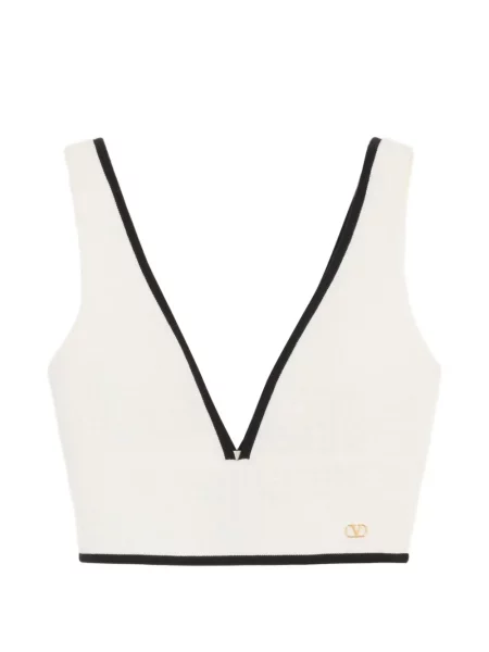 Top Valentino Garavani din tweed alb