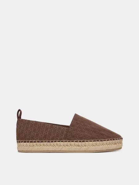 Еспадрильї Calvin Klein OBLIQUE ESPADRILLE AOP темно-коричневий коричневі