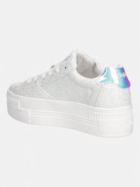 Połyskujące sneakersy z detalem z logo Model PAIRED GLAM' Buffalo białe