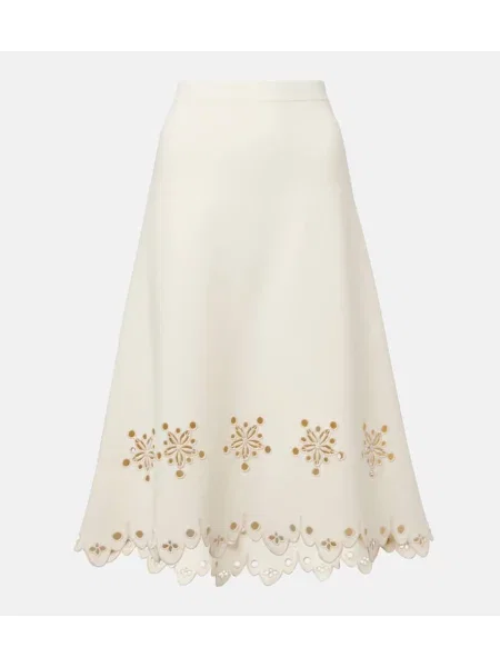 Spódnica midi Altuzarra z krepy do kolan biała