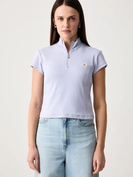 Calvin Klein Jeans crop top pentru femei din cu violet