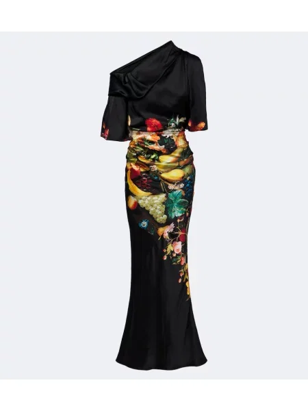 Rochie Dries Van Noten din satin cu imagine drapată