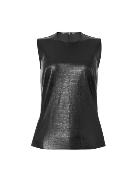 Top Wolford skórzany czarny