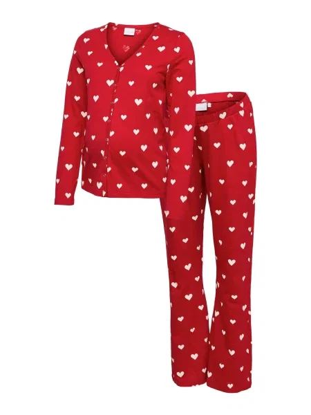 MAMALICIOUS Pijama MLMIRA roșu alb
