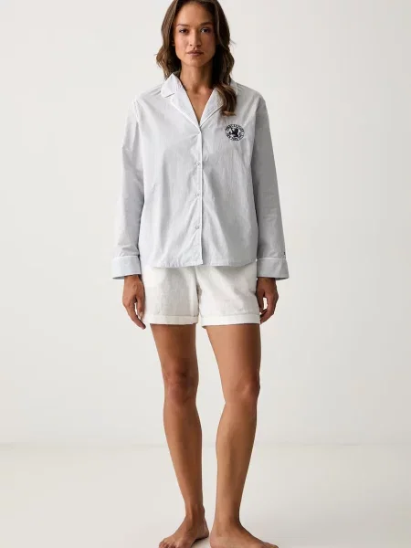 Tommy Hilfiger nočná košeľa dámska modrá