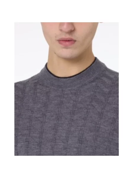 Dzianinowy sweter Paolo Pecora szary
