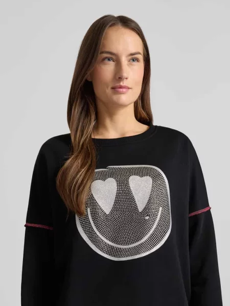 Bluza z Detal z logo Miss Goodlife czarna