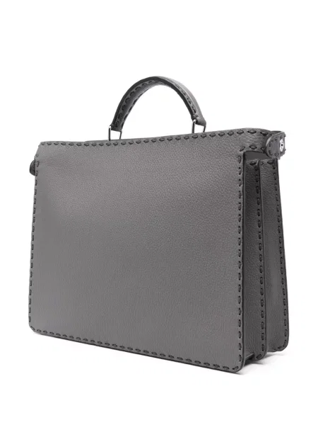 Geantă Fendi Peekaboo din piele gri