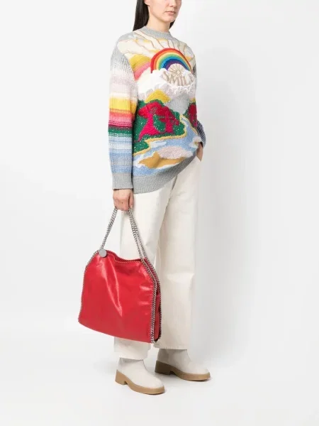 Torebka skórzana Stella Mccartney skórzana czerwona