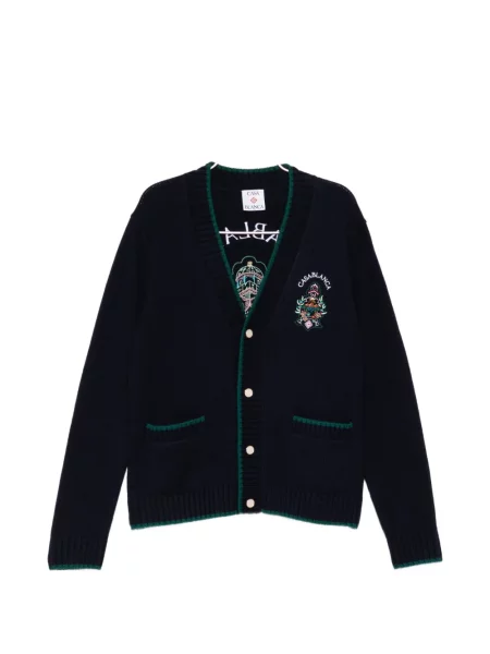 Cardigan Casablanca cu broderie albastru