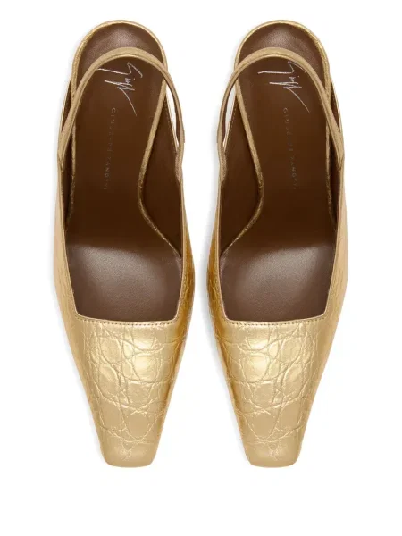 Чехли Giuseppe Zanotti с принт златисто