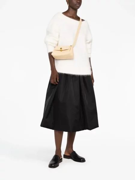 Iš natūralios odos odinė rankinė Jil Sander geltona