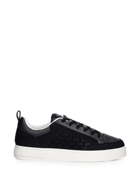 Sneakerși Armani Exchange din piele de căprioară cu autograf albastru