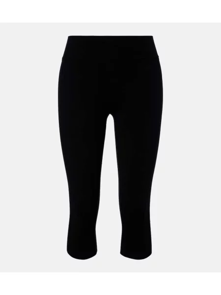 Pantaloni capri Toteme tricotate negru