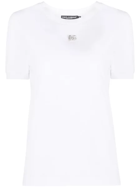 Tricou Dolce & Gabbana de cristal alb