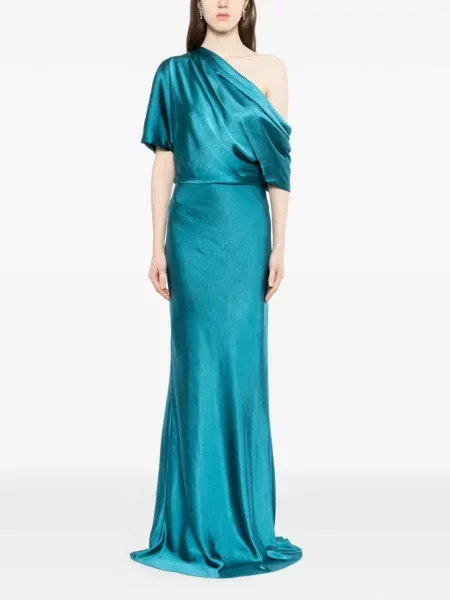 Rochie maxi Amsale drapată albastru