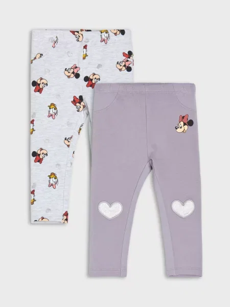 Sinsay legíny s potiskem 2 pack Mickey Mouse fialová