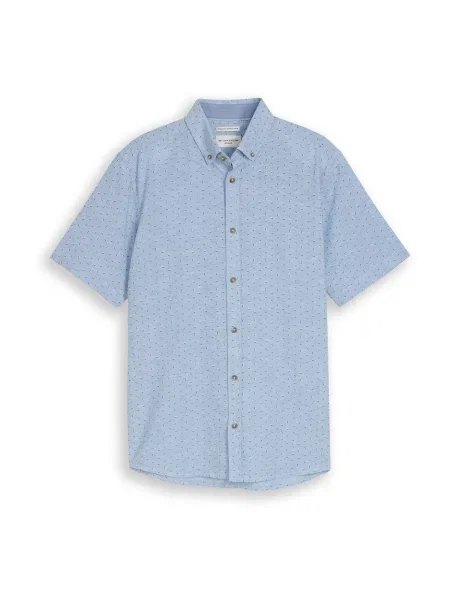 TOM TAILOR Cămașă bleumarin / albastru deschis alb