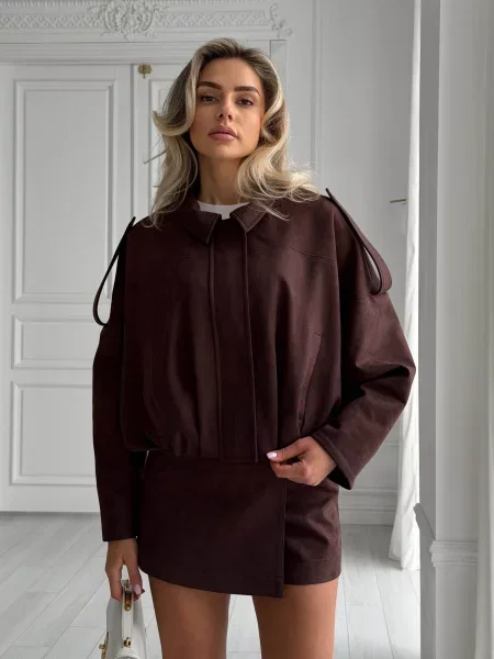 Бомбер Jadone Fashion Trim_chokol коричневий