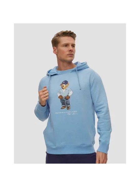 Bluza z kapturem Polo Ralph Lauren polarowa niebieska