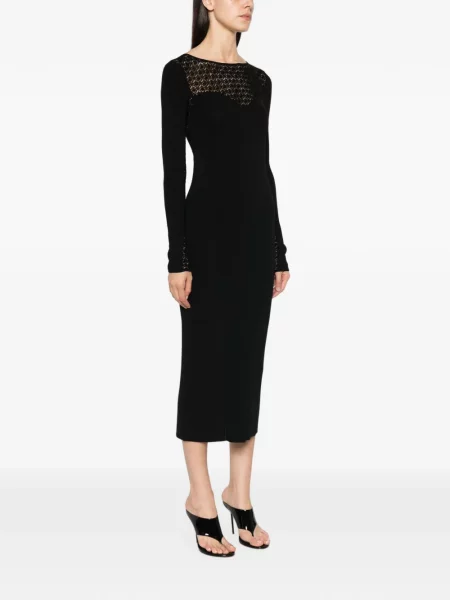 Rochie midi Patrizia Pepe tricotate negru