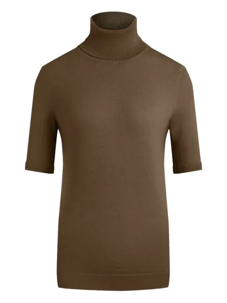 Sweter z golfem 12 Storeez z wełny merino brązowy