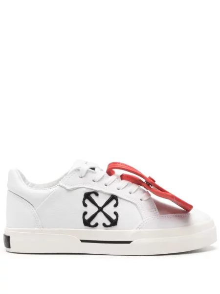 Sneakerși Off-white din canvas alb