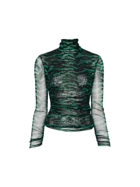 Top Diane Von Furstenberg z cekinami z siateczki zielony